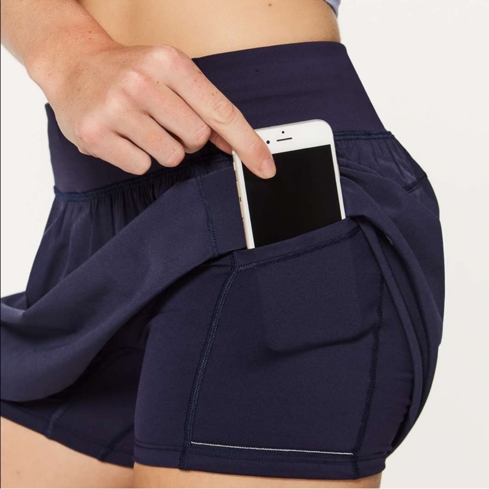 Lululemon Final Lap Skirt Skort built in shorts midnight navy blue 8 - Picture 6 of 11